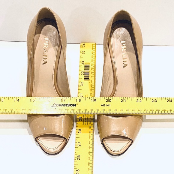 Prada Patent Leather Peep Toe Heel Nude - Picture 9 of 16